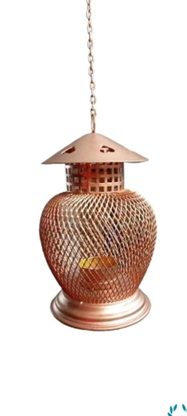 Hanging Metal Tea Light Candle Holder - Free Size, Metal, Tea Light Candle Holder, Pack of 1